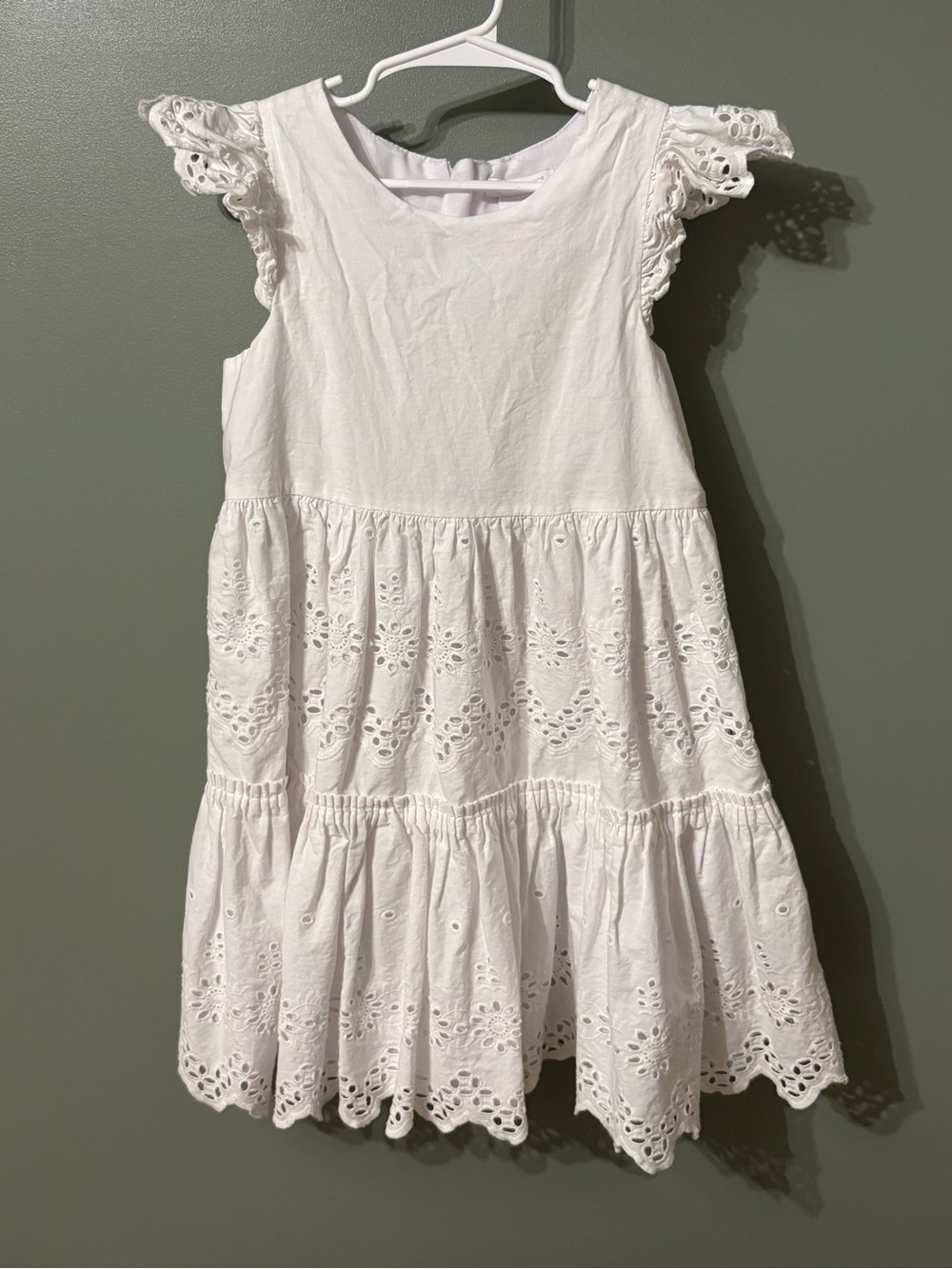 Shabby Chic White Eyelet Tiered Sundress